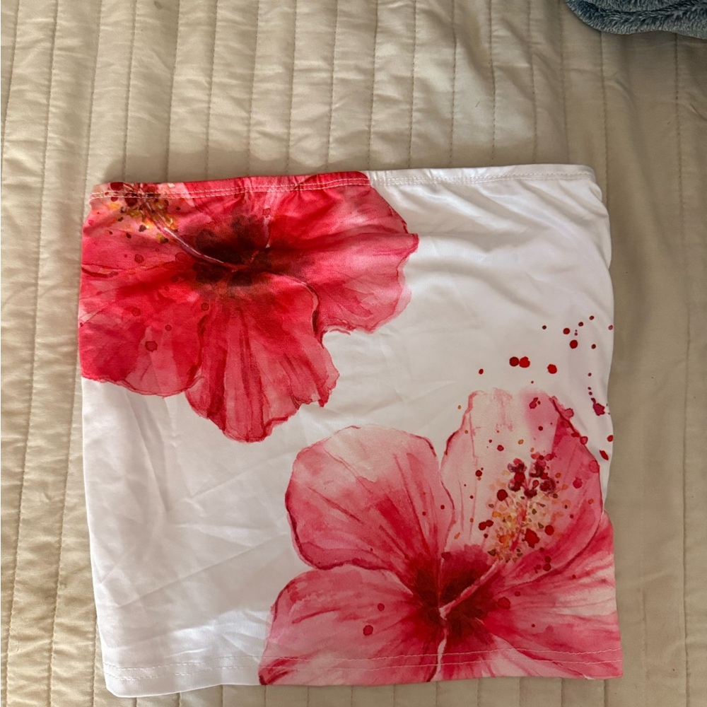 pink hibiscus tube top